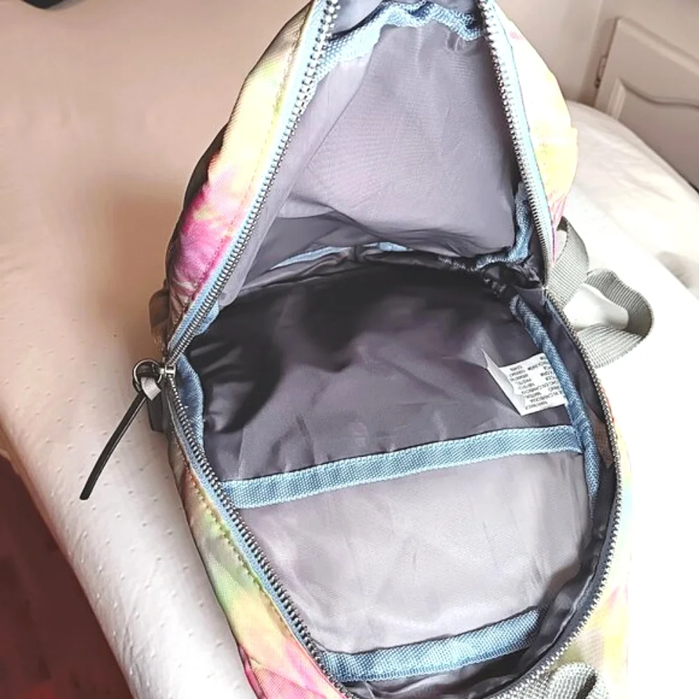 Rainbow Tie-Dye Slingback Bag Colorful Travel Backpack - Picture 3 of 16